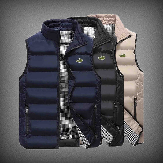 Men's Autumn and Winter Cotton Sleeveless Thickened Jacket / Vest