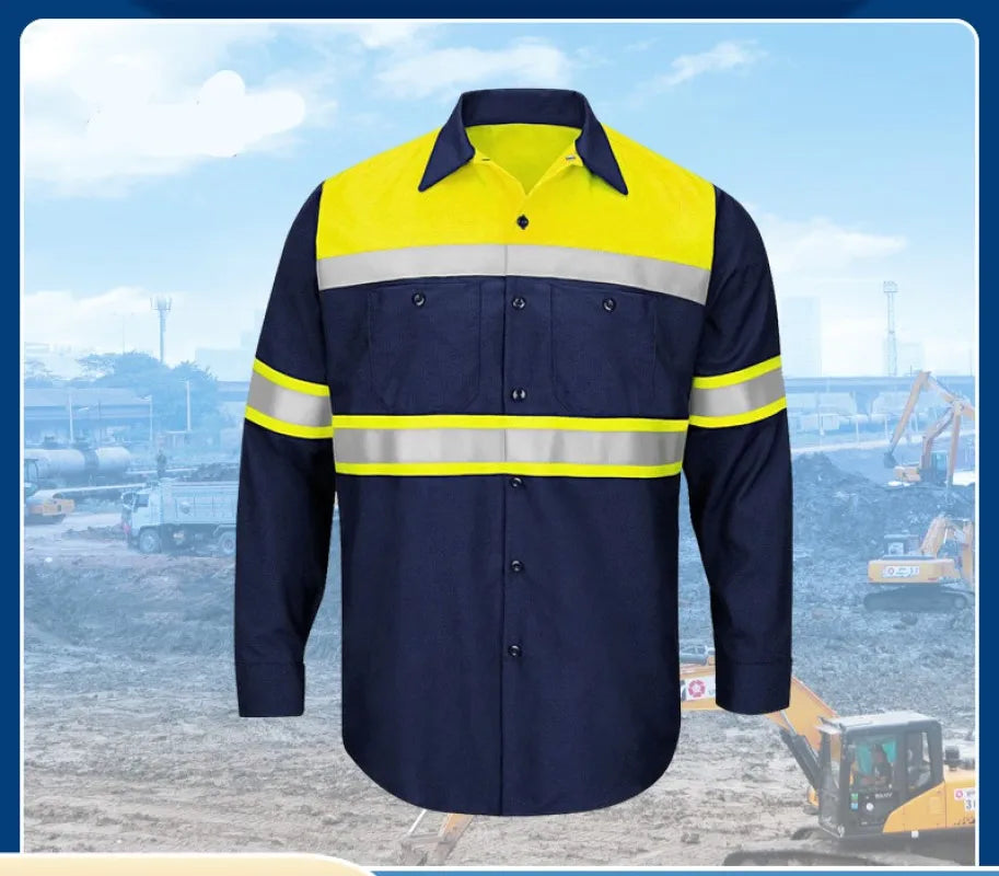 Work Clothing Hi Vis Long Sleeves Reflective Safety Workwear Construction Worker