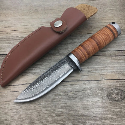 High-Carbon Steel Forged Straight Knife Tactical Hunting Camping