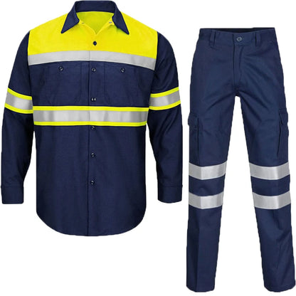 Work Clothing Hi Vis Long Sleeves Reflective Safety Workwear Construction Worker