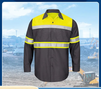 Work Clothing Hi Vis Long Sleeves Reflective Safety Workwear Construction Worker