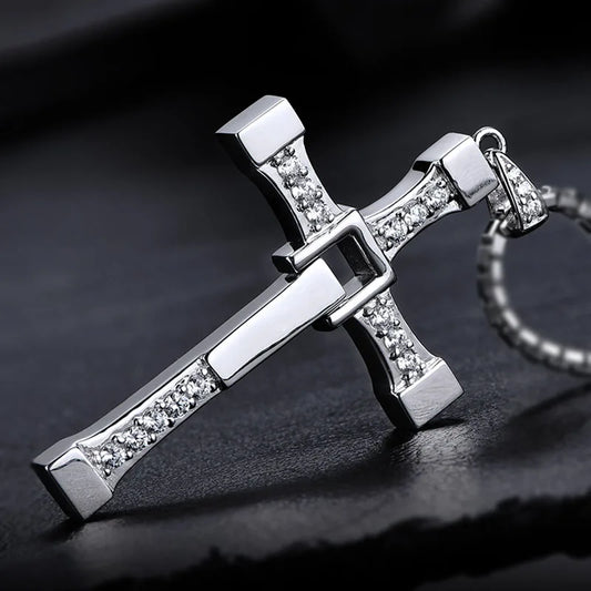 Beier 316L Stainless Steel Men's Pendant Necklace New Crystal Cross Pendant Jewelry