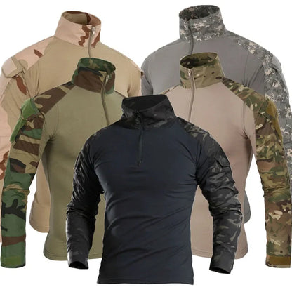 Camouflage Cargo Shirt / Tops Men's Tactical T-Shirts Workwear Camping