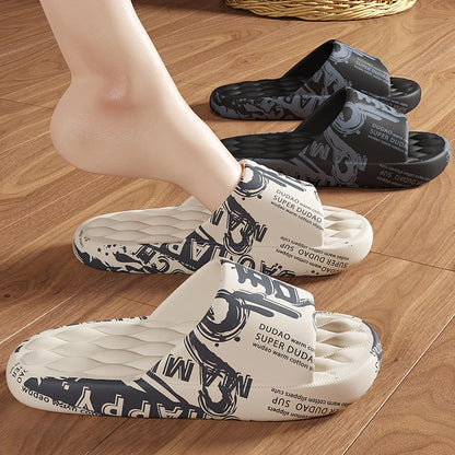 Men's Slides Black / White Shoes Slippers Sandals