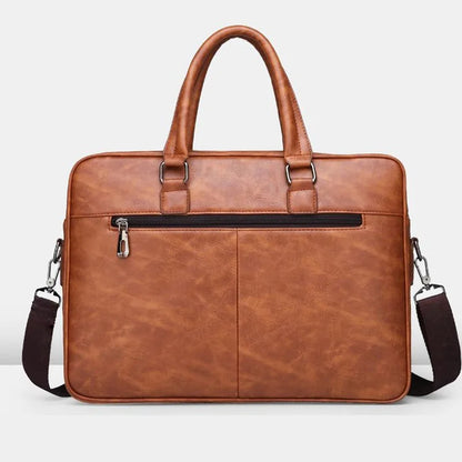 Men's Briefcase Bag Classic Retro PU Leather Laptop Computer Case