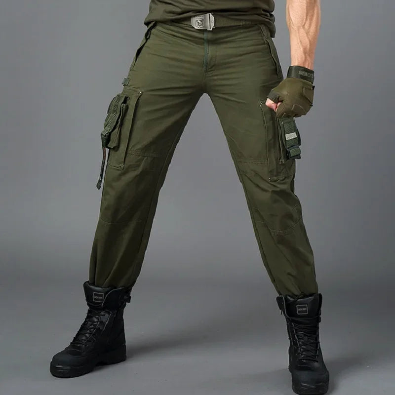 Male Men's TACTICAL PANTS Work Straight Trousers With Heaps Of Pockets