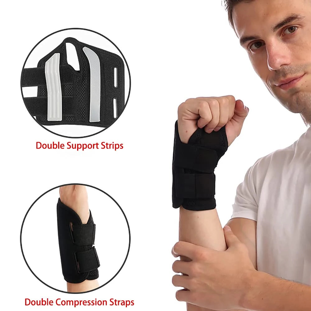 Carpal Tunnel Wrist Brace Adjustable Support Compression Wrap for Arthritis Pain Relief